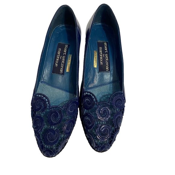 Stuart Weitzman Martinique Wedge Shoes Size 6B Vintage Blue RARE NWT - Picture 3 of 14